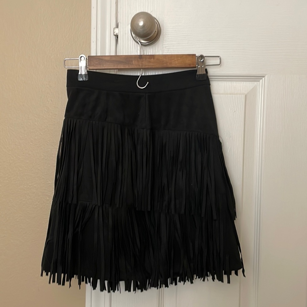 Fringe skirt suede XS